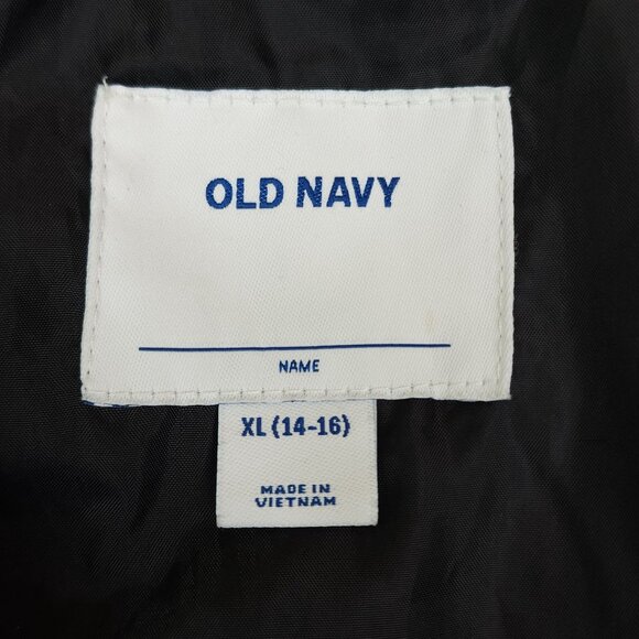 Old Navy Boys XL 14-16 Water-Resistant Black Jacket Zip & Button Front Pockets - Picture 4 of 11